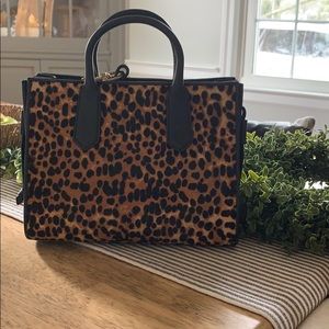 NWT J.Crew Leopard Saddle Bag